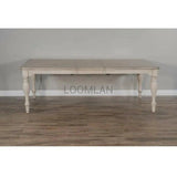 72-90" Off White Extendable Dining Table with Extension Leaf Dining Tables LOOMLAN By Sunny D