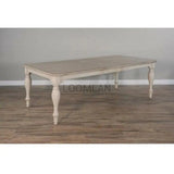 72-90" Off White Extendable Dining Table with Extension Leaf Dining Tables LOOMLAN By Sunny D