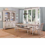 72-90" Off White Extendable Dining Table with Extension Leaf Dining Tables LOOMLAN By Sunny D