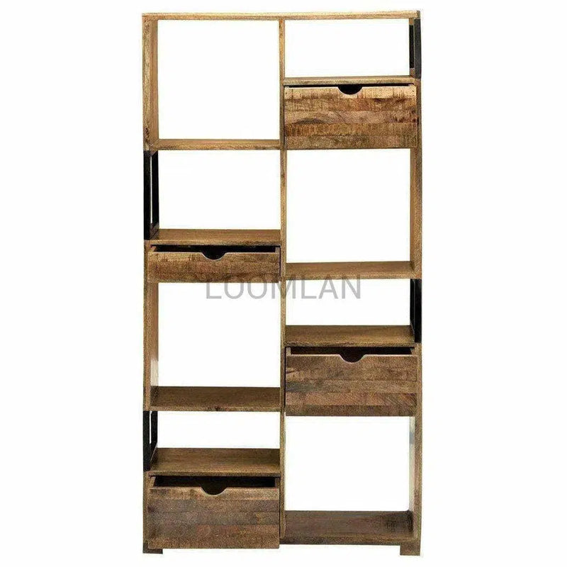 72" Bookcase Multipurpose Storage Solution With Cabbies Bookcases LOOMLAN By LOOMLAN