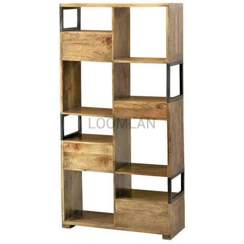 72" Bookcase Multipurpose Storage Solution With Cabbies Bookcases LOOMLAN By LOOMLAN