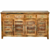 72" Reclaimed Wood Shutter 4 Drawers Sideboard Cabinet Sideboards LOOMLAN By LOOMLAN