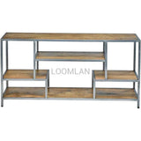 72" Tall Narrow Rustic Free Standing Staggered Etagere Etageres LOOMLAN By LOOMLAN