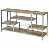 72" Tall Narrow Rustic Free Standing Staggered Etagere Etageres LOOMLAN By LOOMLAN