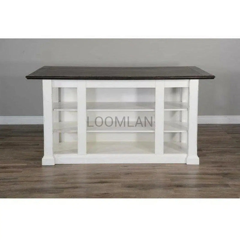 72" White Modern Kitchen Island Bar Table Solid Wood Bar Tables LOOMLAN By Sunny D