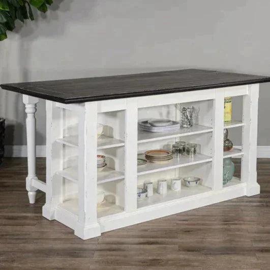72" White Modern Kitchen Island Bar Table Solid Wood Bar Tables LOOMLAN By Sunny D