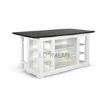 72" White Modern Kitchen Island Bar Table Solid Wood Bar Tables LOOMLAN By Sunny D