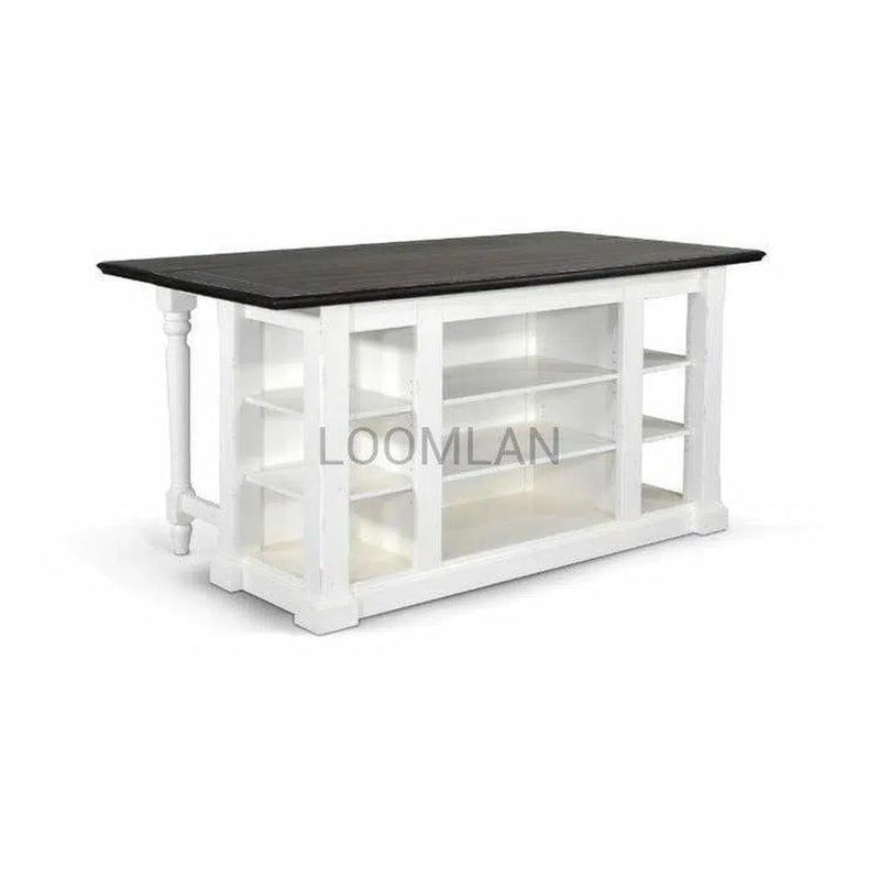 72" White Modern Kitchen Island Bar Table Solid Wood Bar Tables LOOMLAN By Sunny D