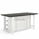 72" White Modern Kitchen Island Bar Table Solid Wood Bar Tables LOOMLAN By Sunny D