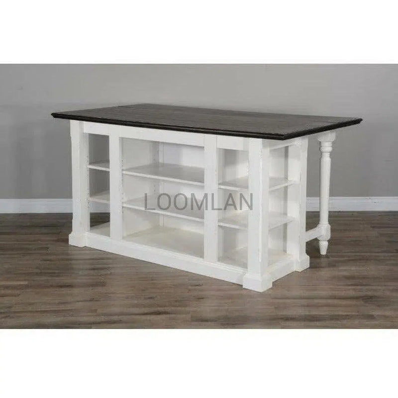 72" White Modern Kitchen Island Bar Table Solid Wood Bar Tables LOOMLAN By Sunny D