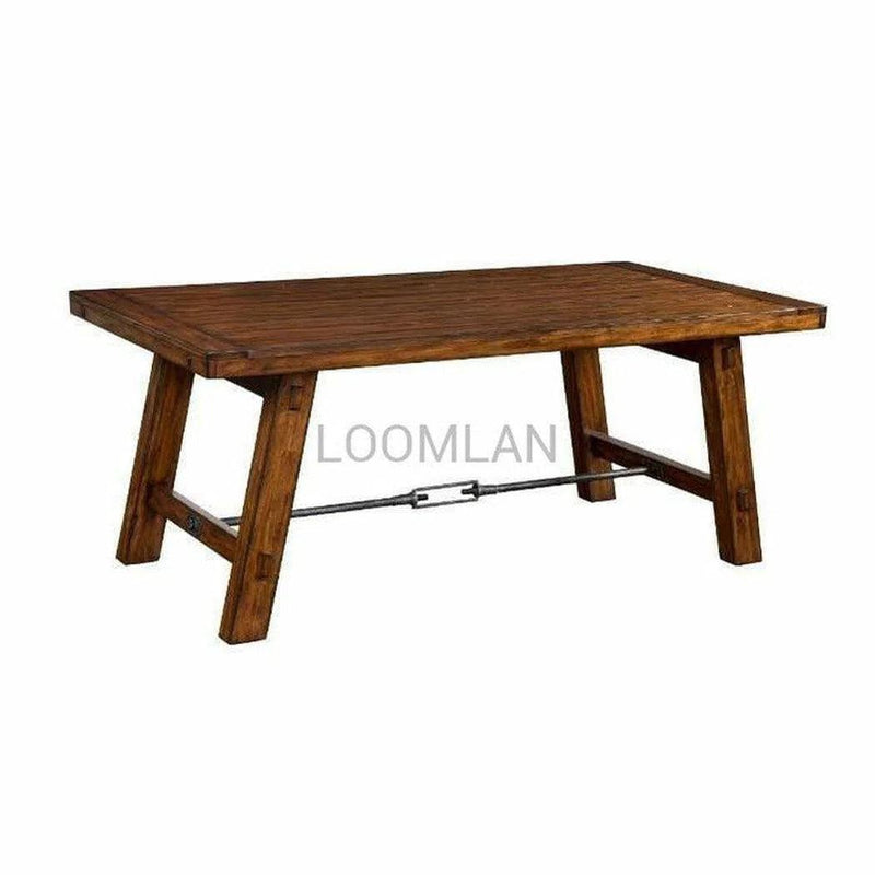 74" Rustic Solid Wood Rectangle Dining Table for 6 or 8 Dining Tables LOOMLAN By Sunny D