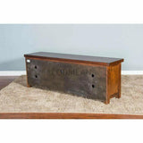 74" Rustic TV Stand Media Console Glass Doors Storage Drawers TV Stands & Media Centers LOOMLAN By Sunny D