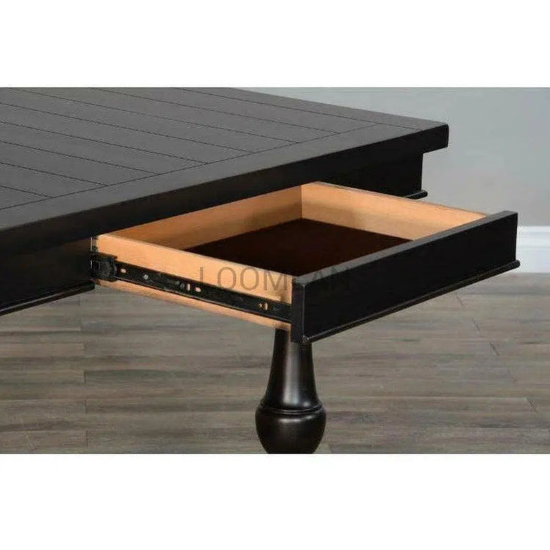 76-112" Large Black Wooden Extendable Dining Table Seats 10 Dining Tables LOOMLAN By Sunny D