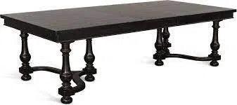 76-112" Large Black Wooden Extendable Dining Table Seats 10 Dining Tables LOOMLAN By Sunny D