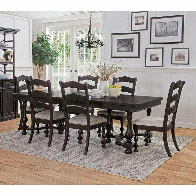 76-112" Large Black Wooden Extendable Dining Table Seats 10 Dining Tables LOOMLAN By Sunny D