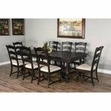 76-112" Large Black Wooden Extendable Dining Table Seats 10 Dining Tables LOOMLAN By Sunny D