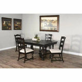 76-112" Large Black Wooden Extendable Dining Table Seats 10 Dining Tables LOOMLAN By Sunny D