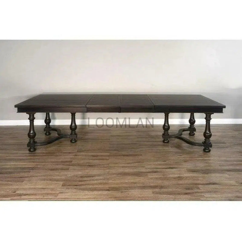 76-112" Large Black Wooden Extendable Dining Table Seats 10 Dining Tables LOOMLAN By Sunny D