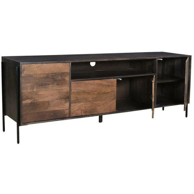 76 Inch Entertainment Unit Brown Modern TV Stands & Media Centers LOOMLAN By Moe's Home