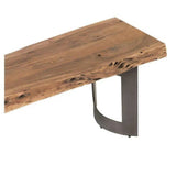 76 Inch Industrial Live Edge Dining Bench Dining Benches LOOMLAN By Moe's Home