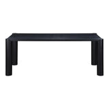 76" Solid Oak Wood Black Rectangular Post Dining Table Dining Tables LOOMLAN By Moe's Home