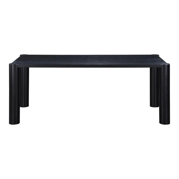 76" Solid Oak Wood Black Rectangular Post Dining Table Dining Tables LOOMLAN By Moe's Home