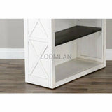 76" Tall Home Office White and Black Bookcase Display Storage Bookcases LOOMLAN By Sunny D