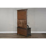 77" Wide Distressed Black Entryway Bench Hall Tree With Mirror Hall Trees & Lockers LOOMLAN By Sunny D