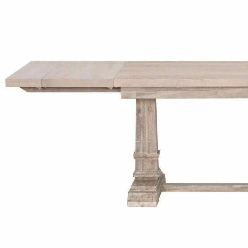 78-110" Wood Extendable Dining Table With Leaves Gray Acacia Dining Tables LOOMLAN By Essentials For Living