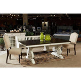 78-96" Transitional Extendable Dining Table Trestle Base Dining Tables LOOMLAN By Sunny D