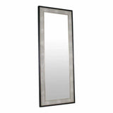 78" Grey Shagreen Gold Accents Retro Leaner Floor Mirror Floor Mirrors LOOMLAN By Moe's Home