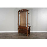 78" Narrow Entryway Bench Hall Tree With Mirror Bench Storage Hall Trees & Lockers LOOMLAN By Sunny D