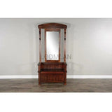 78" Narrow Entryway Bench Hall Tree With Mirror Bench Storage Hall Trees & Lockers LOOMLAN By Sunny D