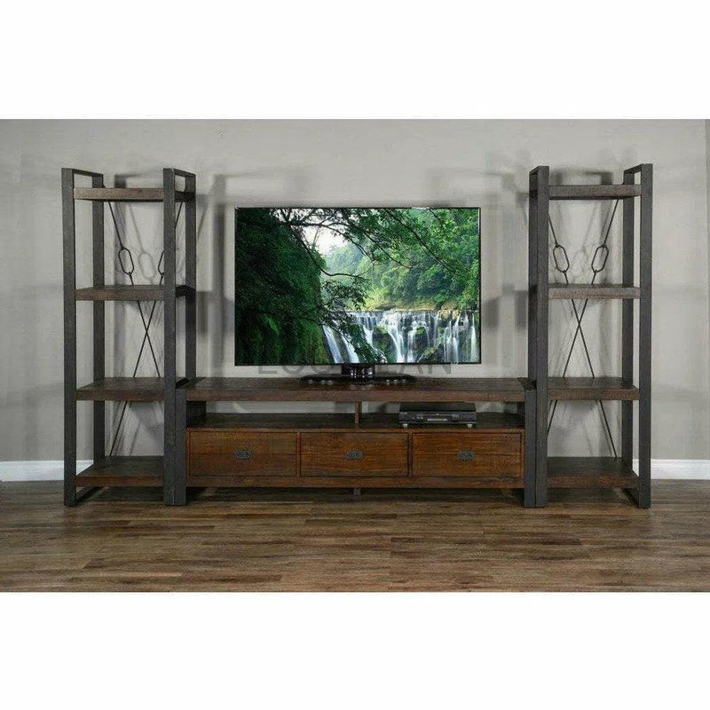 78" TV Stand Media Console Modern Rustic Industrial Cabinet TV Stands & Media Centers LOOMLAN By Sunny D