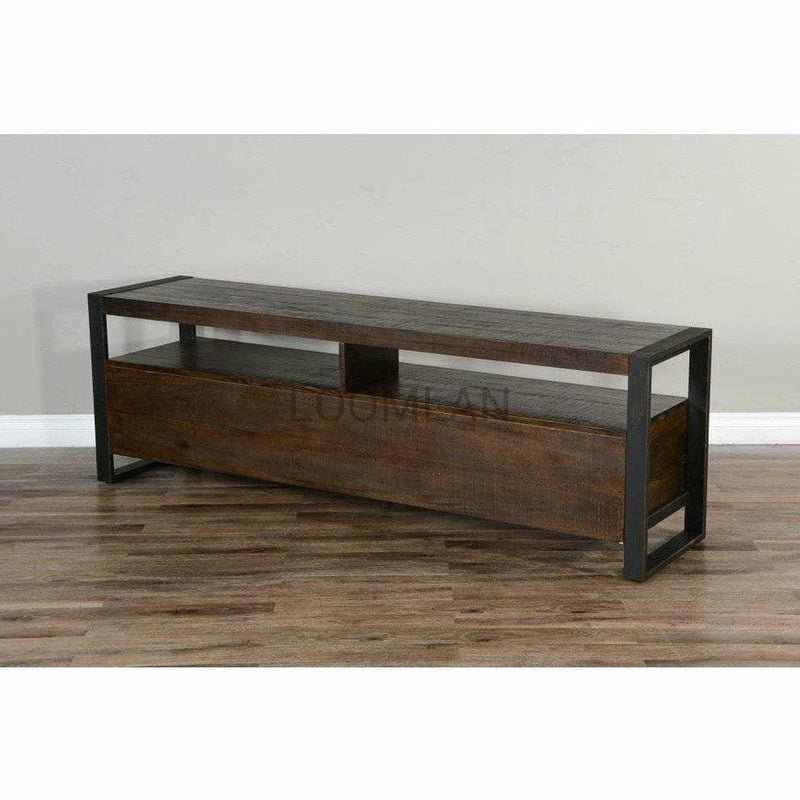 78" TV Stand Media Console Modern Rustic Industrial Cabinet TV Stands & Media Centers LOOMLAN By Sunny D