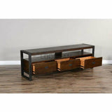 78" TV Stand Media Console Modern Rustic Industrial Cabinet TV Stands & Media Centers LOOMLAN By Sunny D