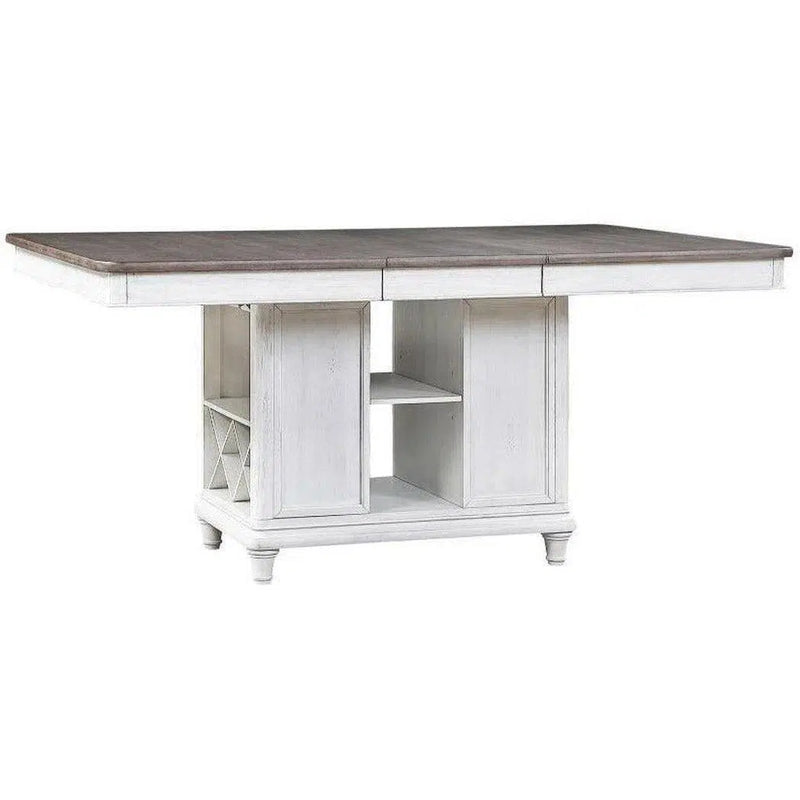 78" White Two-Tone Counter Height Dining Table With Storage Counter Tables LOOMLAN By Panama Jack