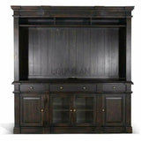 79" Black Entertainment Wall Unit Media Console or Buffet Entertainment Wall Unit LOOMLAN By Sunny D