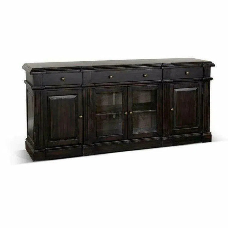 79" Black Entertainment Wall Unit Media Console or Buffet Entertainment Wall Unit LOOMLAN By Sunny D