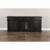 79" Black Walnut TV Stand Media Console or Buffet Server Sideboards LOOMLAN By Sunny D