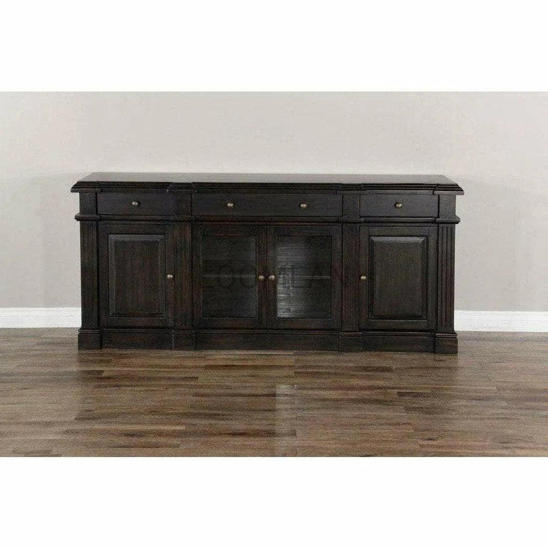 79" Black Walnut TV Stand Media Console or Buffet Server Sideboards LOOMLAN By Sunny D