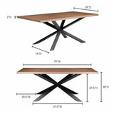 79 Inch Dining Table Walnut Brown Contemporary Dining Tables LOOMLAN By Moe's Home