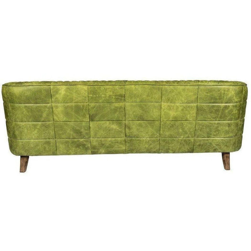 79 Inch Tufted Leather Sofa Jungle Grove Green Retro Sofas & Loveseats LOOMLAN By Moe's Home