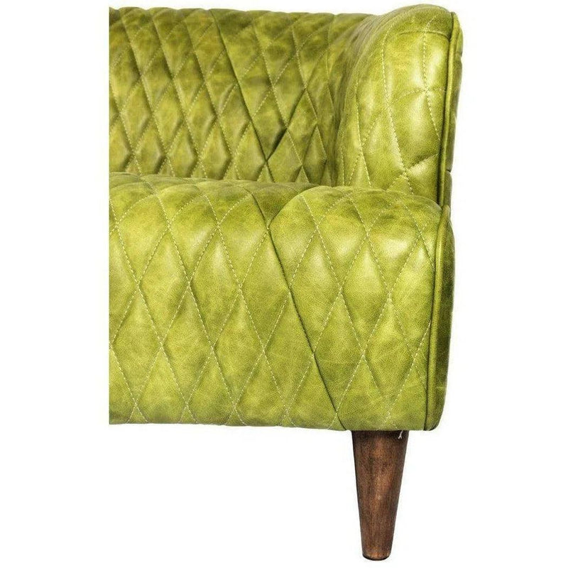 79 Inch Tufted Leather Sofa Jungle Grove Green Retro Sofas & Loveseats LOOMLAN By Moe's Home