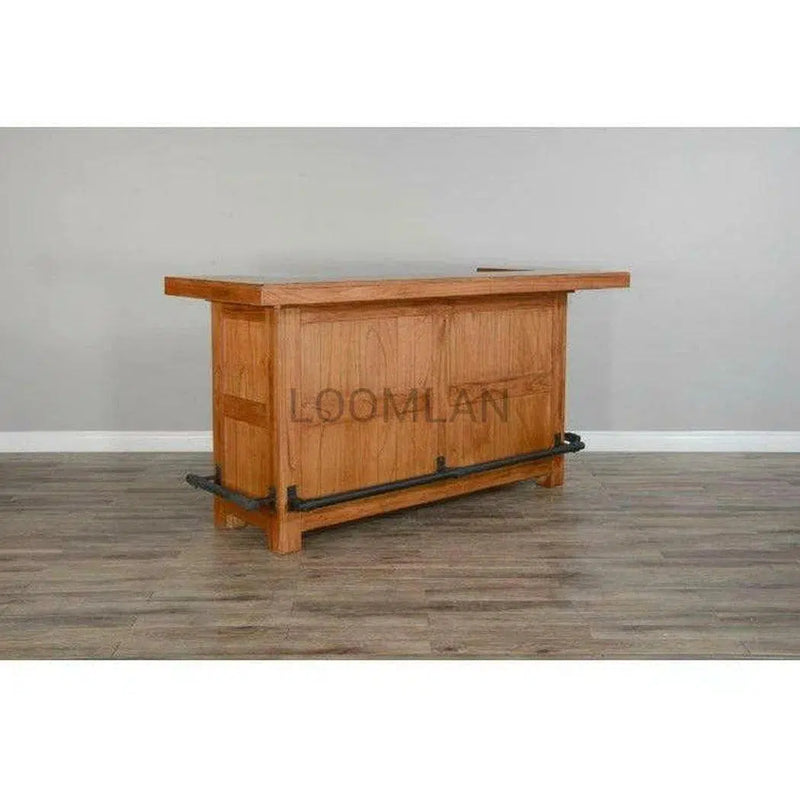 80" Game Room Rustic Basement Bar Island Home Bar Islands LOOMLAN By Sunny D