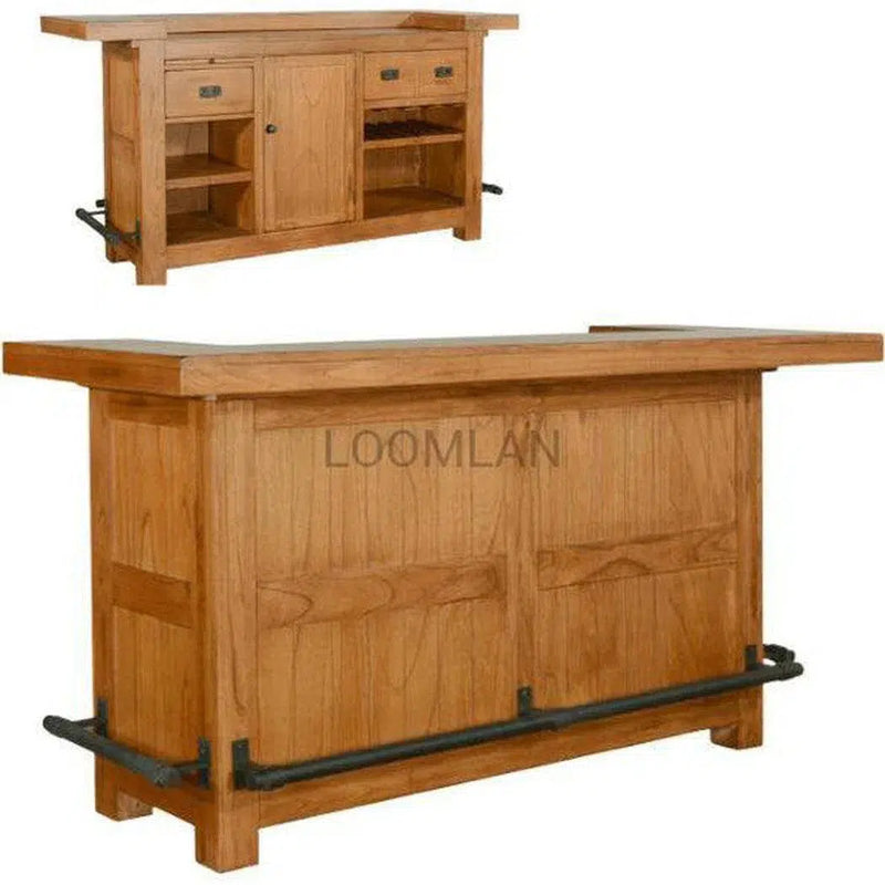 80" Game Room Rustic Basement Bar Island Home Bar Islands LOOMLAN By Sunny D