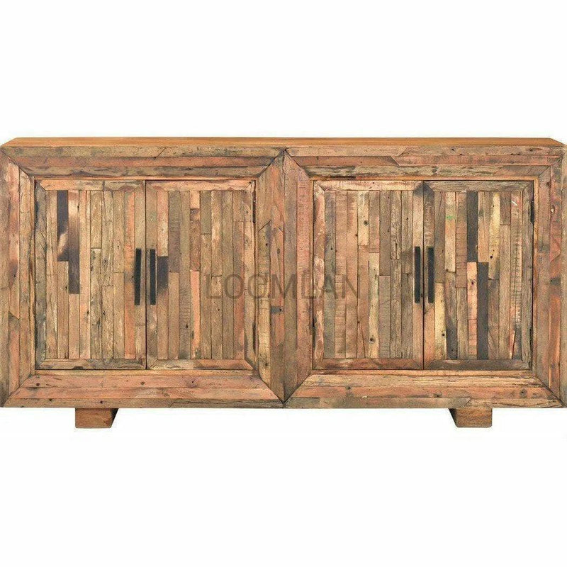 80" Rustic Farmhouse Reclaimed Wood Credenza Sideboard Buffet Sideboards LOOMLAN By LOOMLAN