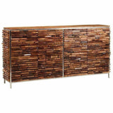 80" Slim Rustic Plank Mango Wood Sideboard Buffet Sideboards LOOMLAN By LOOMLAN