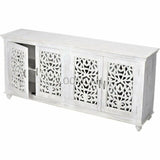 80" White Sideboard Hand Carved Buffet Storage Solution Sideboards LOOMLAN By LOOMLAN