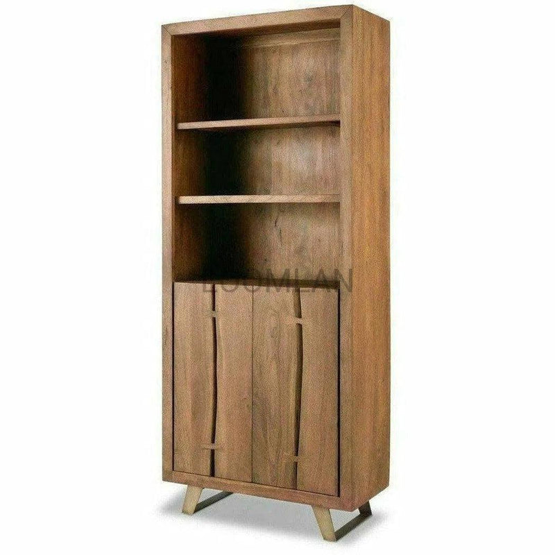 80x34" Rustic Live Edge Bookcase Buffet Modern Alaska Bookcases LOOMLAN By LOOMLAN